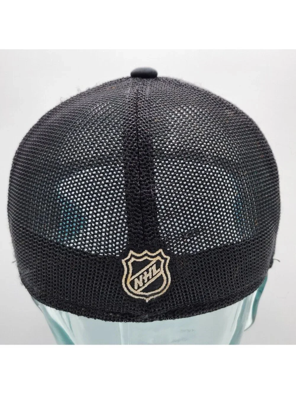 San Jose Sharks Reebok Black Teal Adjustable Mesh Back Trucker Hat